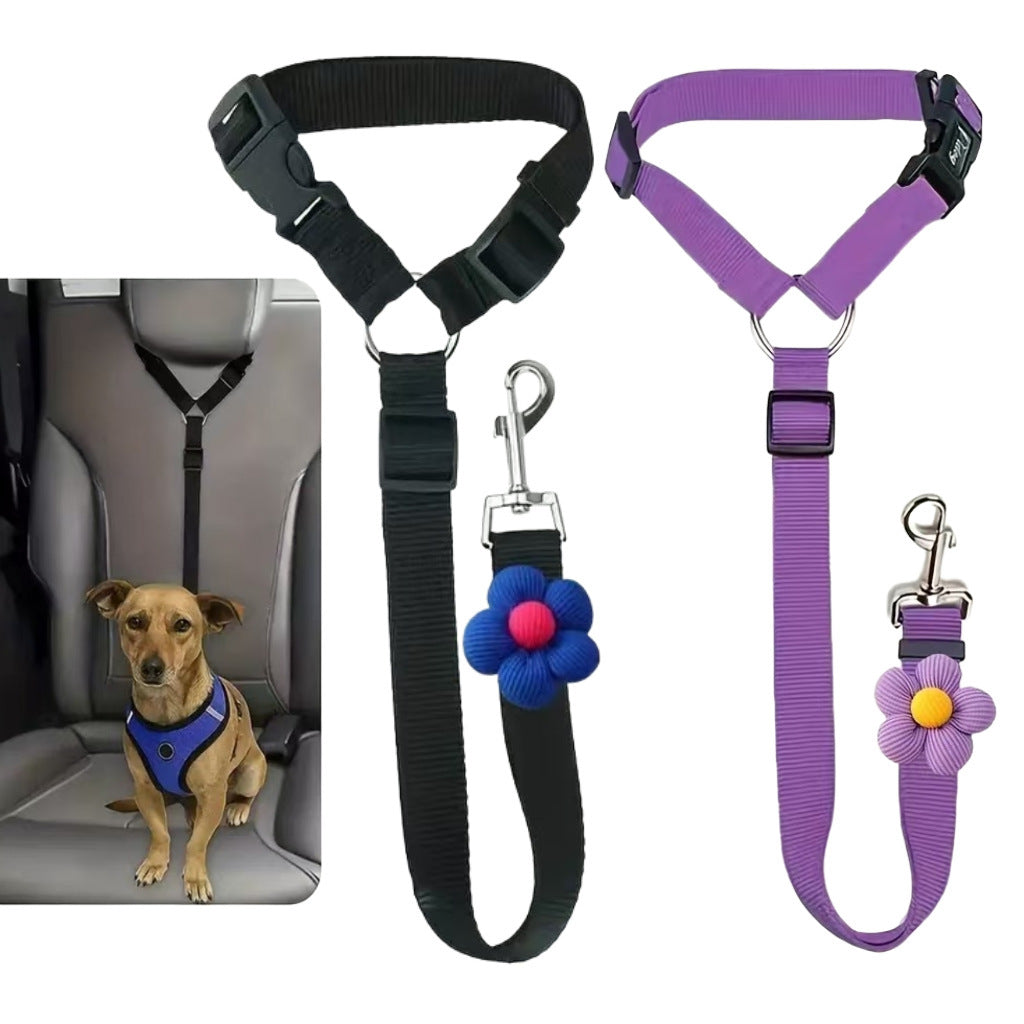 Animaux de compagnie Harness Ring Dog Car Elastic Reflective Strap laisse