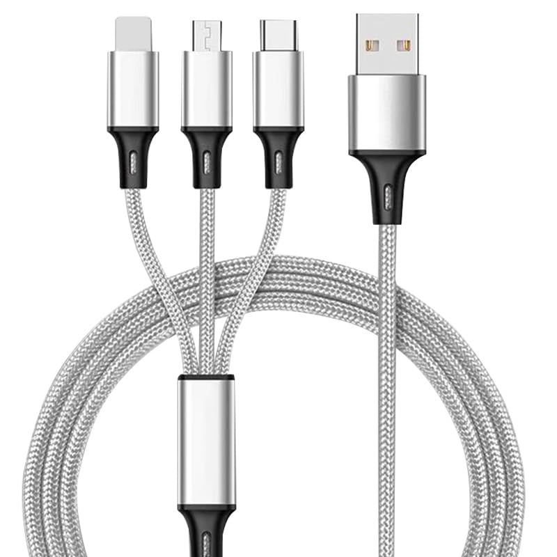 Chargeur de câble de téléphone cellulaire cordon pour type C Micro USB 3 en 1