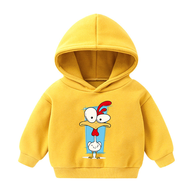 Chandail à capuche pour enfants Chandails doublés d'automne et de caricature d'hiver imprimés à manches longues T