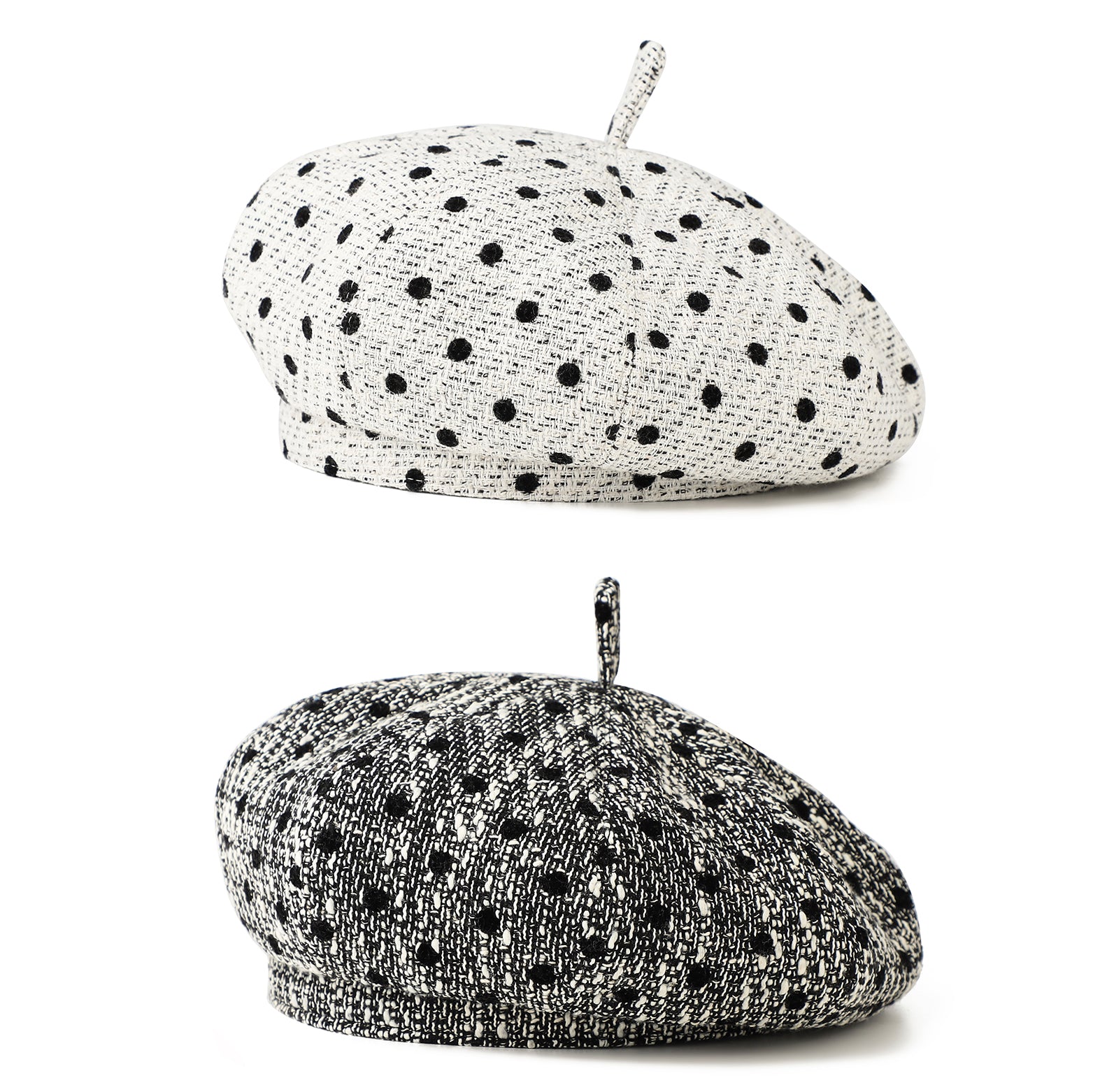 La mode de style coréen présente une large gamme de bérets en laine avec Polka Do