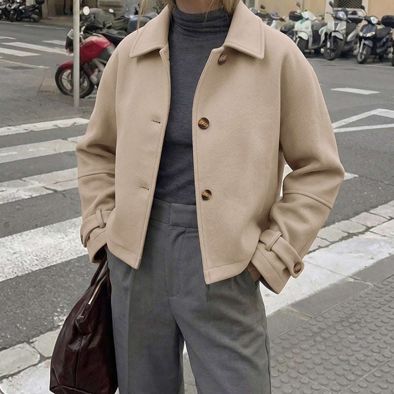 Manteau de laine coupée droite pour femmes