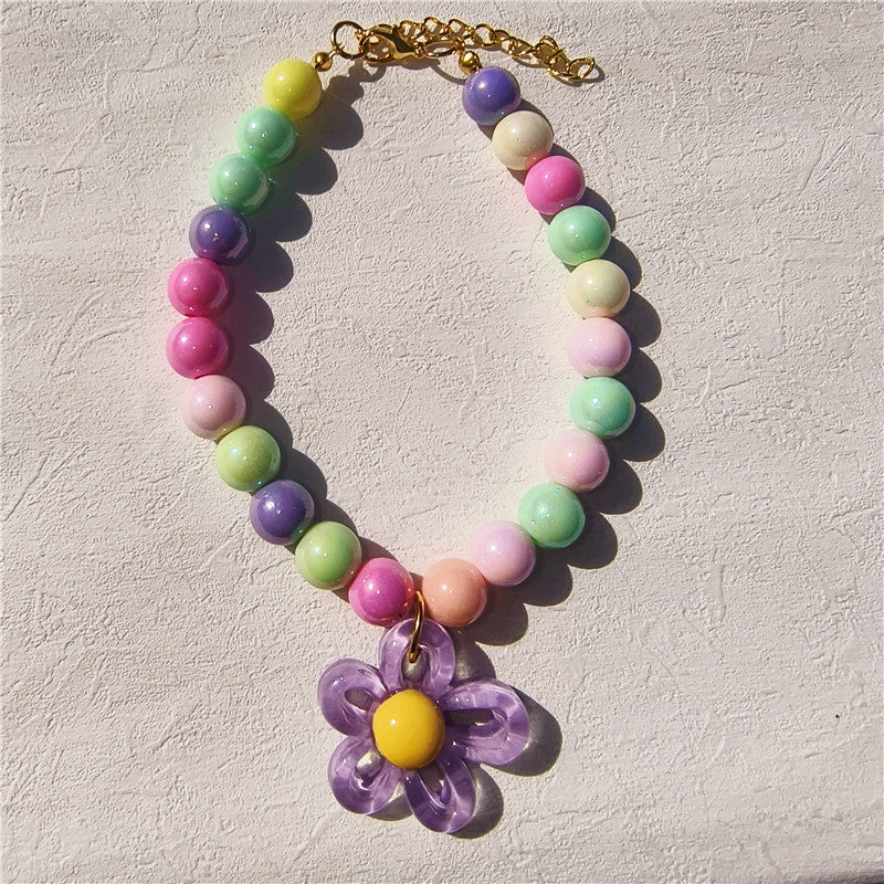 Collier pour animaux de compagnie coloré fait main