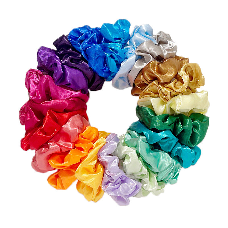 Solid Color Large Intestine Coiffure Anneau Fleur Bande de cheveux Accessoires de cheveux Bande en caoutchouc pour Ha