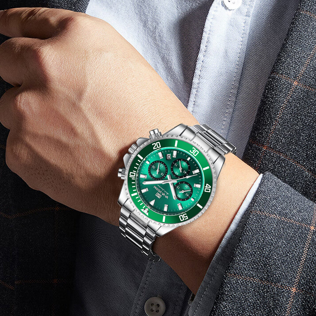 Montre Quartz multifonctionnelle à trois yeux étanche Et lumineux