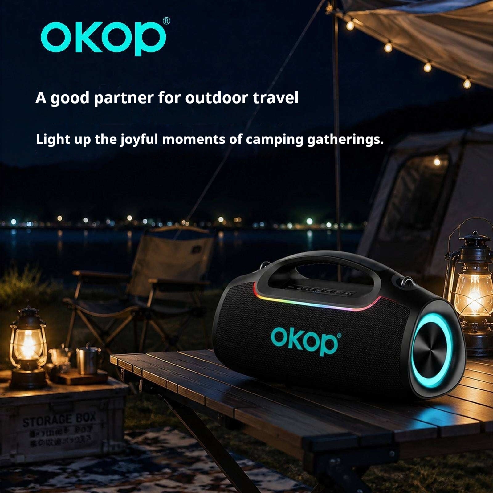 KP-875 Meilleur marché Portable Bluetooth haut-parleur haute puissance RGB éclairage multifunct
