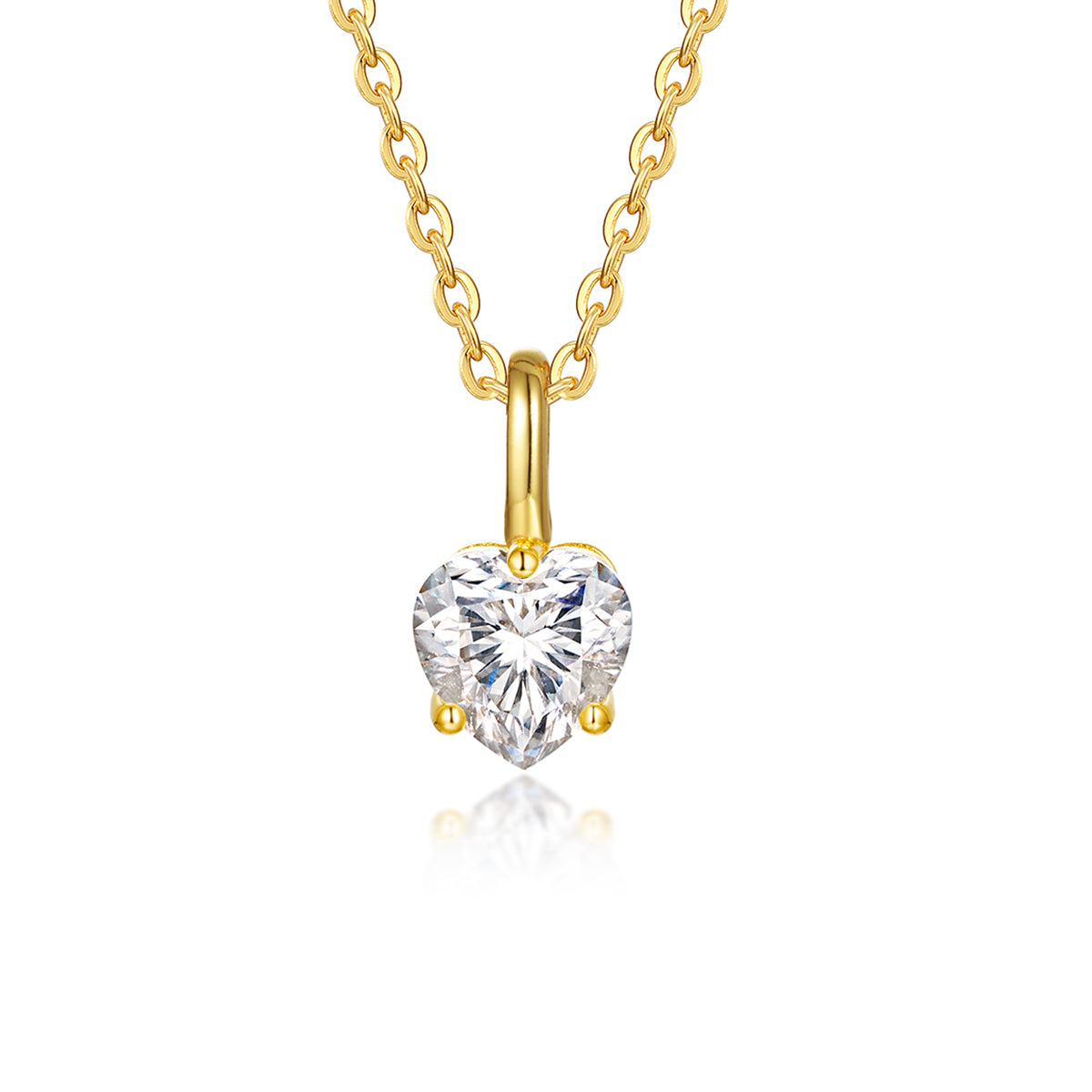 S925 Argent plaqué or 6x6mm Collier en mousse 45cm D Couleur VVS1 GRA Certifié boîte cadeau