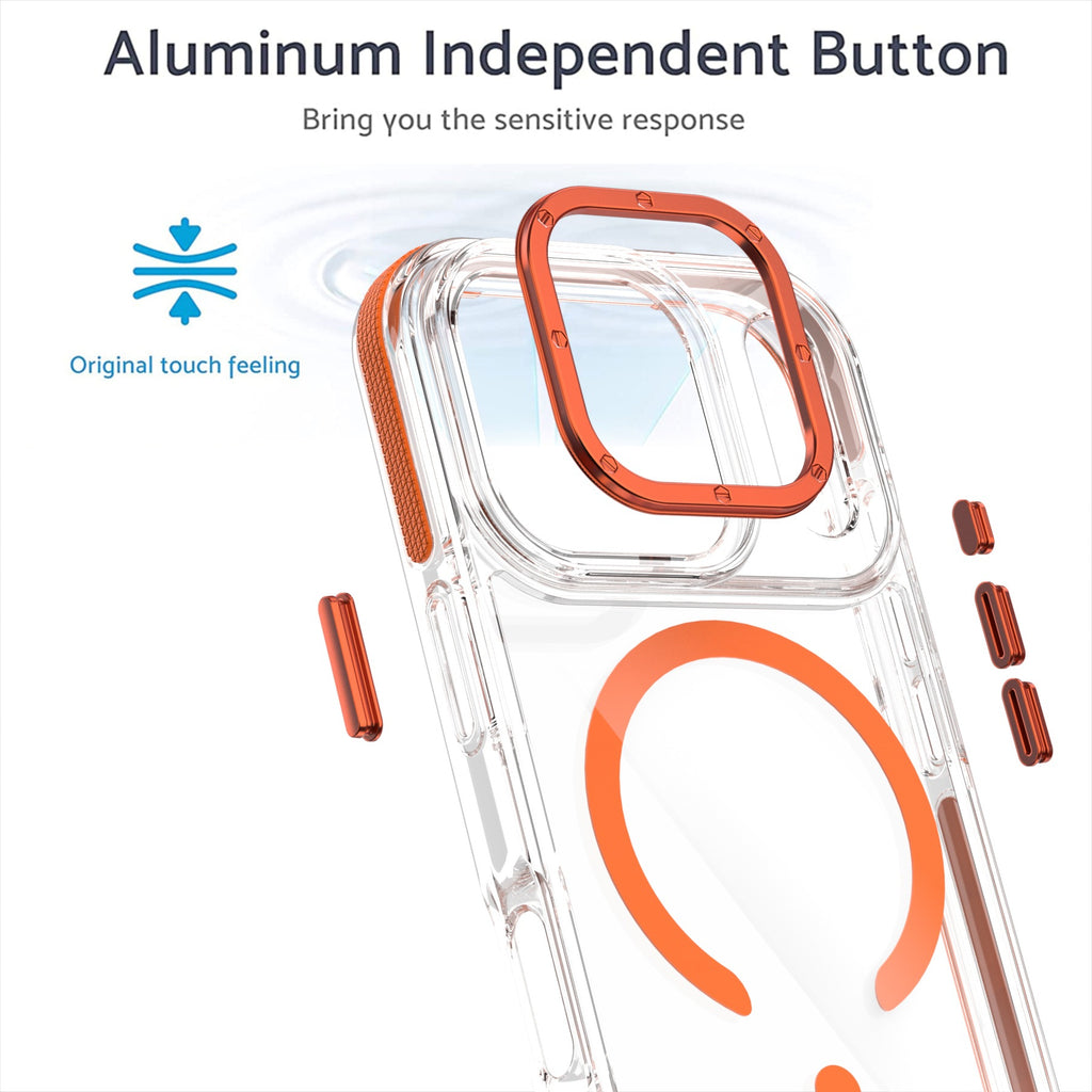 Cas de téléphone magnétique applicable transparent bicolore