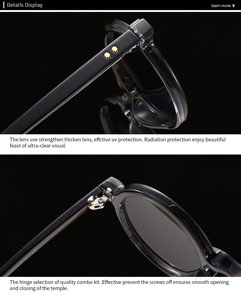 Lunettes de soleil européennes et américaines Retro Artistic Charm Style INS Lunettes de soleil rondes
