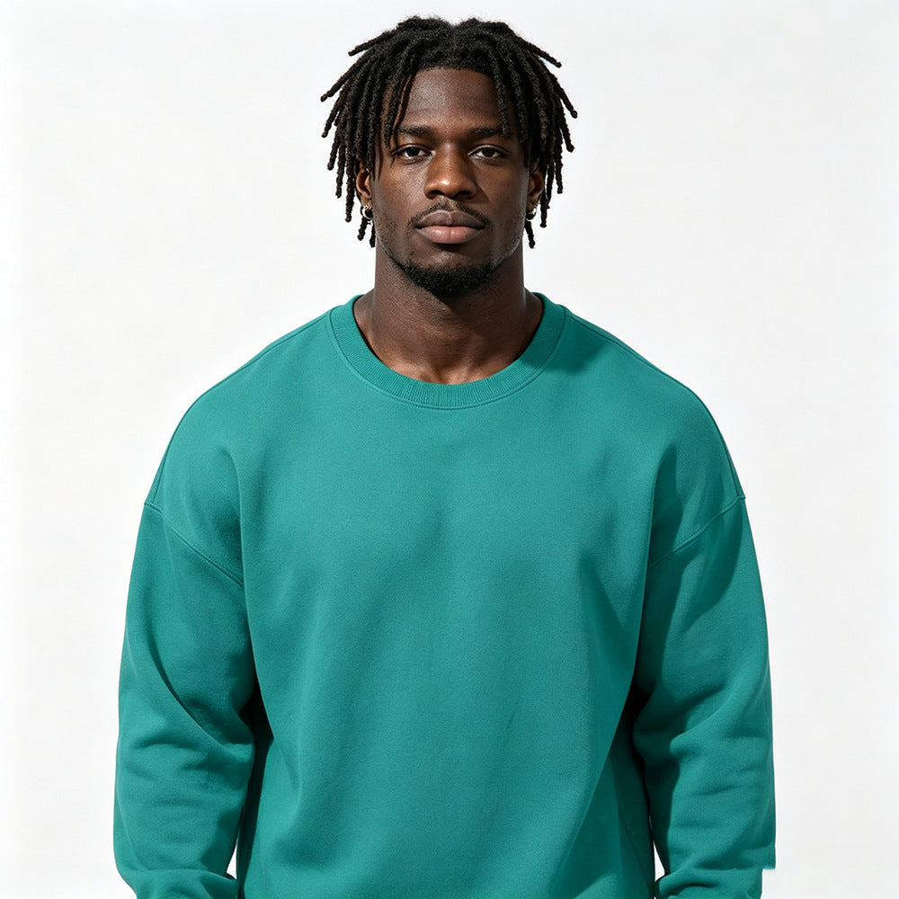 Veste de sweat-shirt à col d'équipage extra épais doublée de polaire