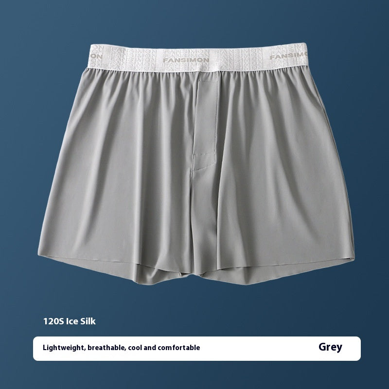 Sous-vêtements en soie de glace pour hommes Plus Taille Loose Boxer