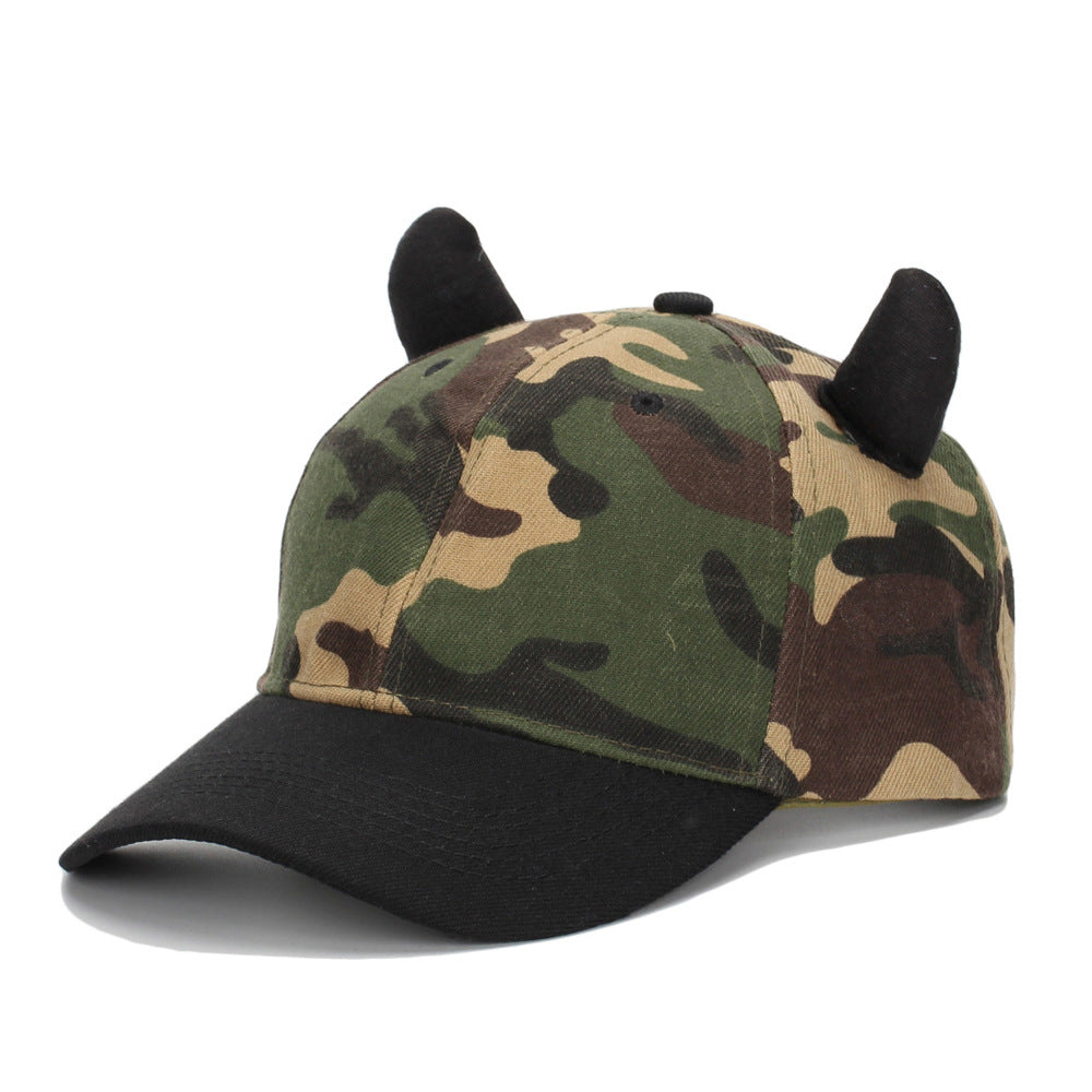 Pattern de camouflage pour hommes Trois dimensions en forme de corne Casual Street Hip-hop Style Basebal