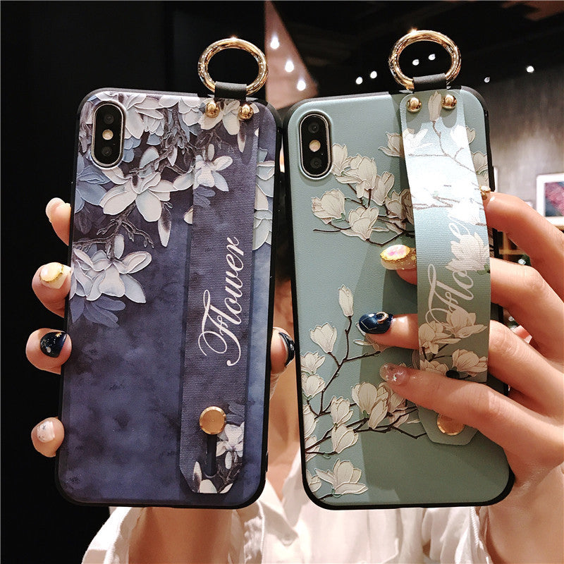 Bracelet bracelet Apple 12 Phone Case Couleur Style ethnique Bandes noires et blanches