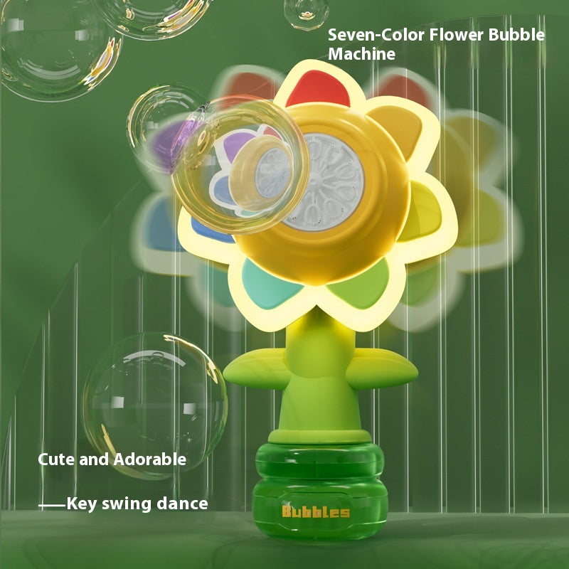 Télécommande Voiture Fleur de sept couleurs Sunflower Swing Head Handheld Colorful Light Bubble
