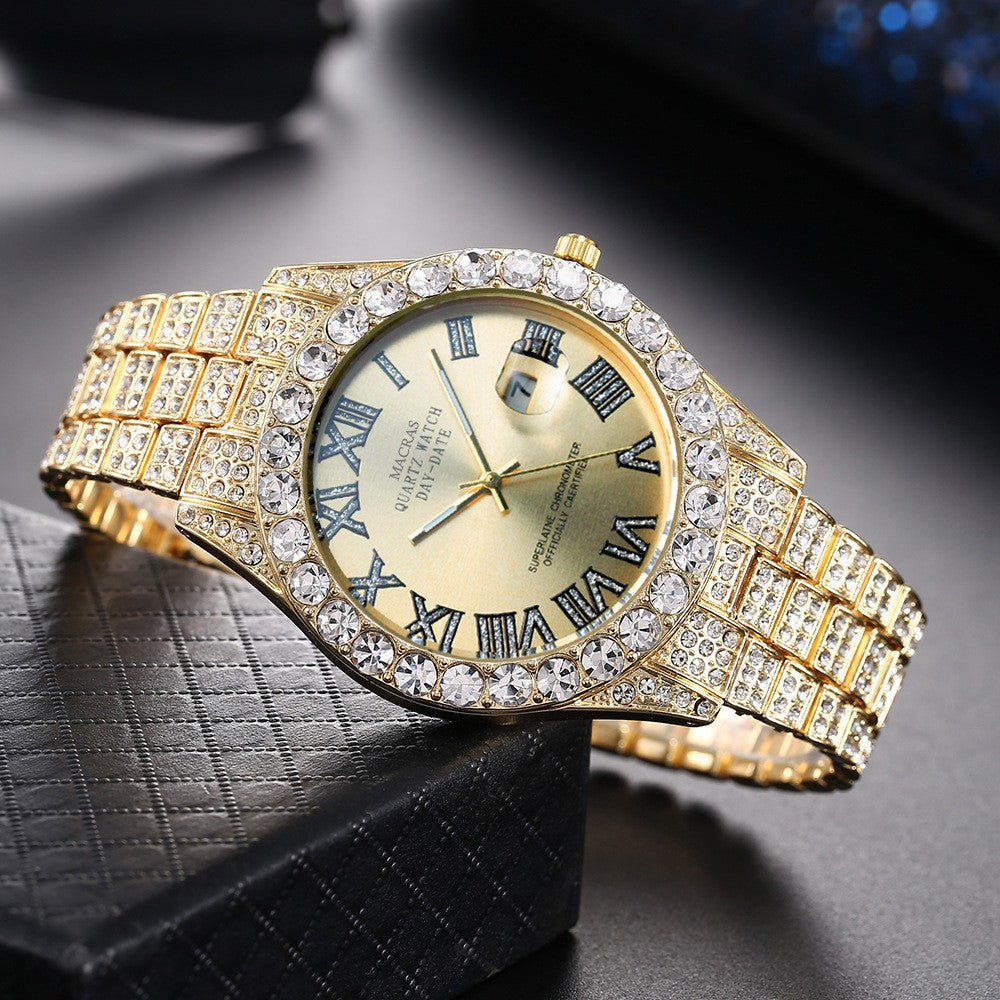 Montre Quartz à cadran numérique romain