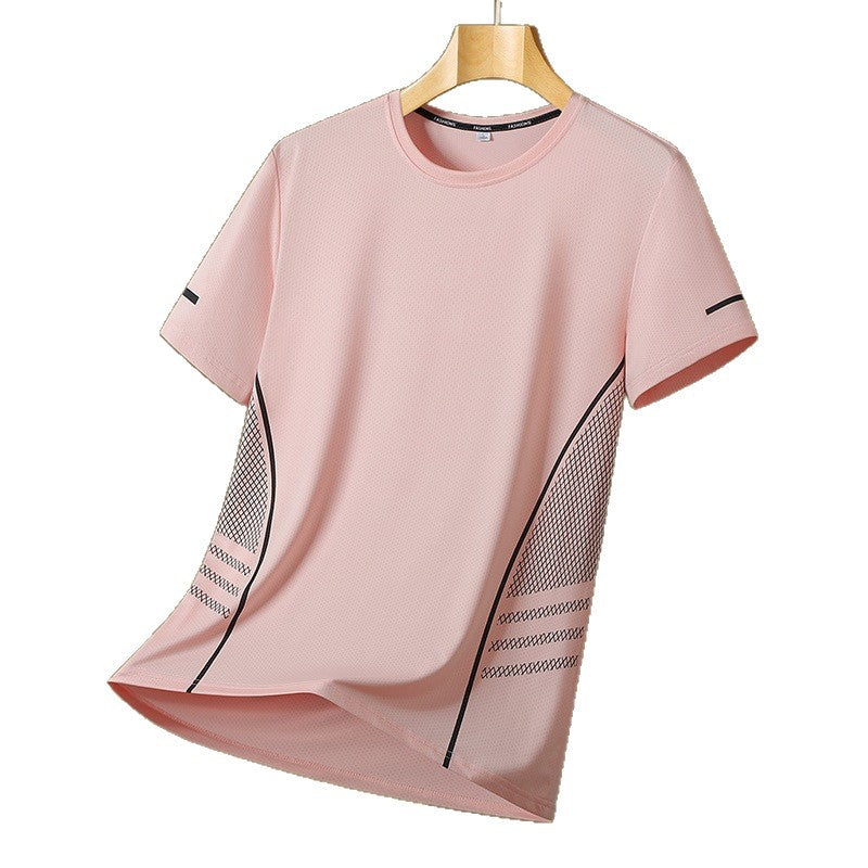 Maille à séchage rapide Maille respirante Imprimé Col d'équipage Tee-shirt en tissu