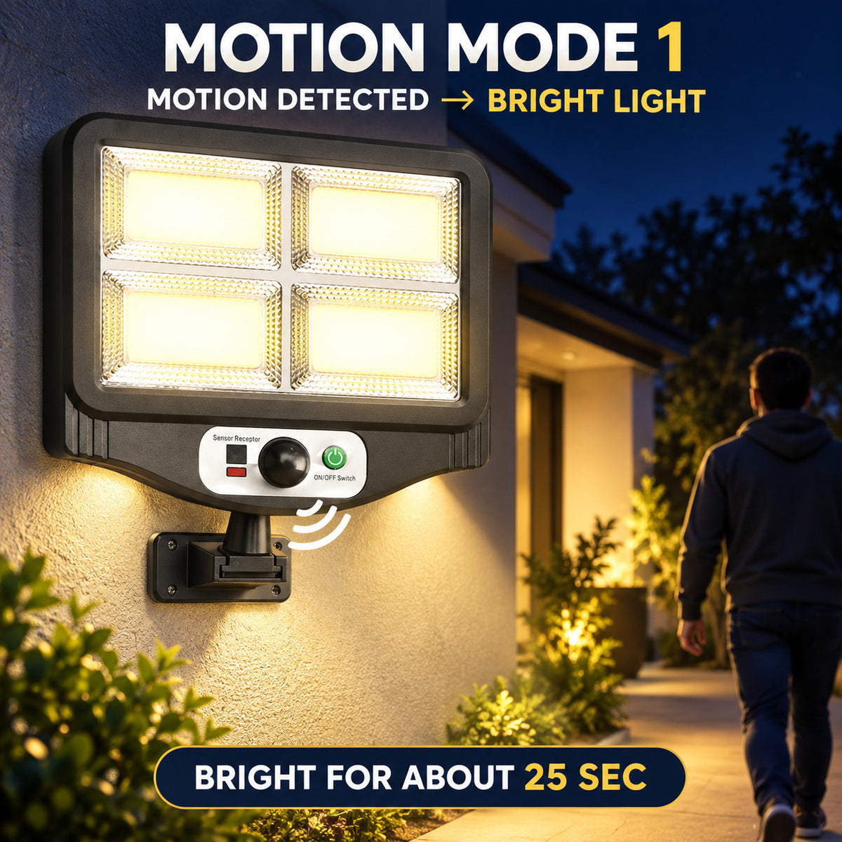Capteur de mouvement rechargeable solaire COB LED lampe de travail 1500mAh pour auto W781 4 1x