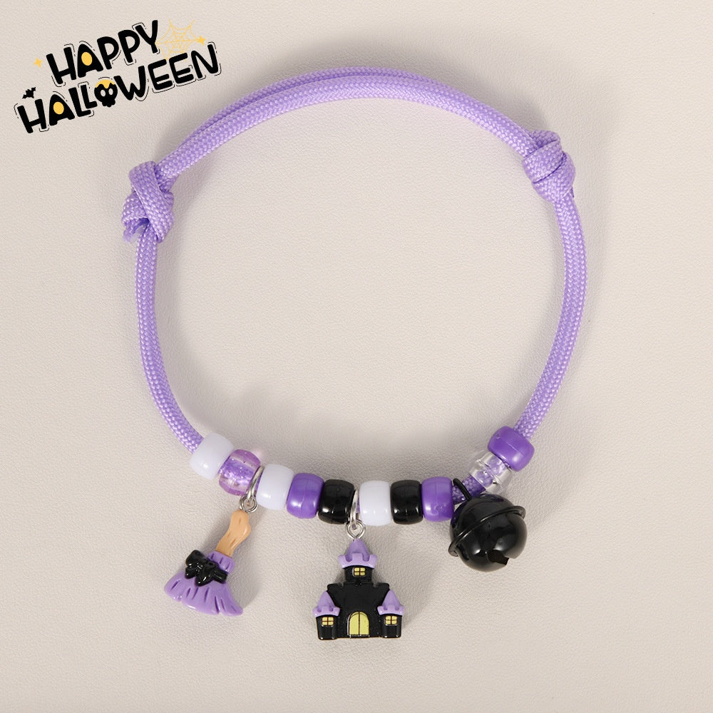 Halloween Cat and Dog Collar Pumpkine tricotée à la main Conception réglable