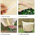 Protection de la plante jaune clair Hiver 180 × 120 Cm Sac de protection du gel Hiver Plant Protec