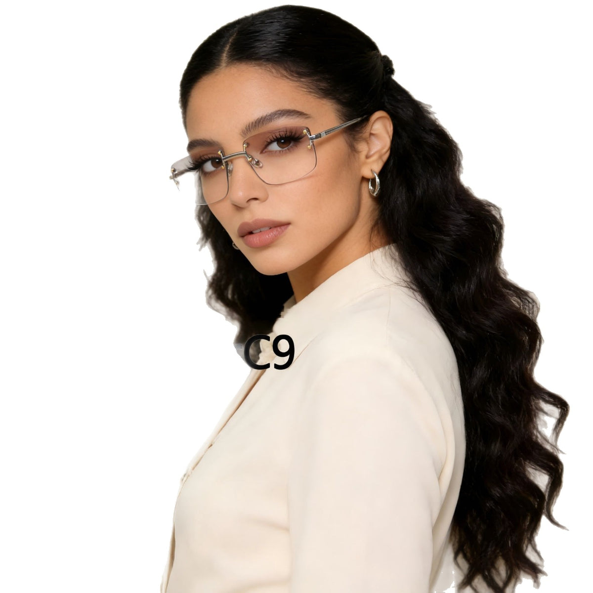 Lunettes de soleil carrées sans cadre