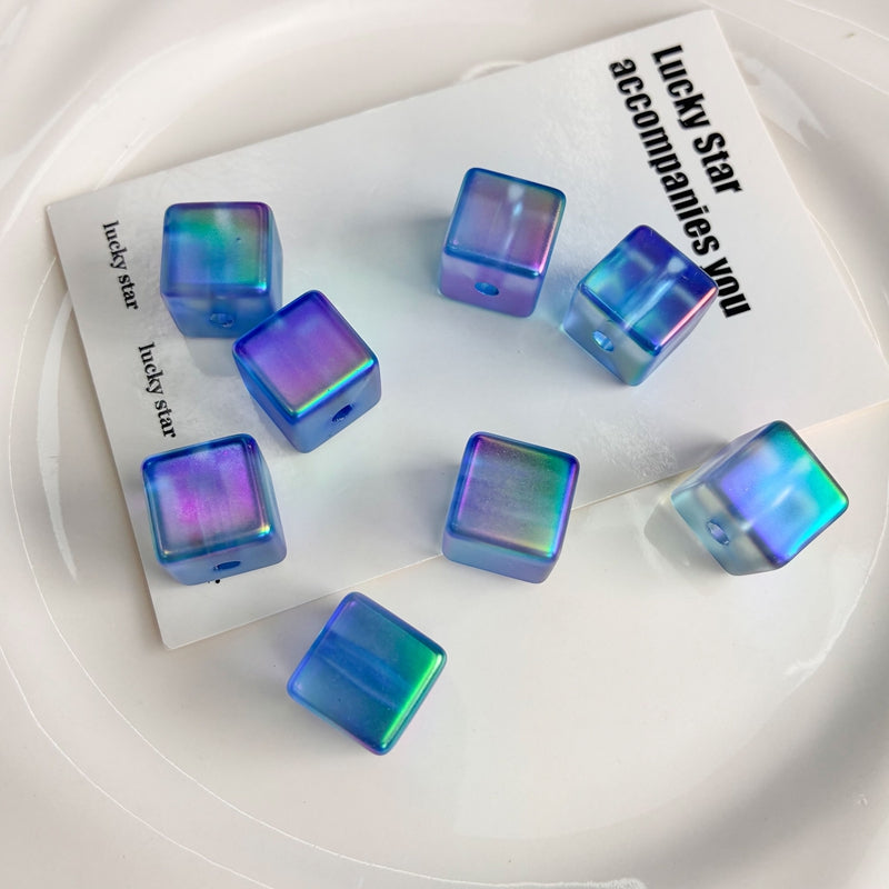 Perles UV plaquées Matte Acrylique Cube