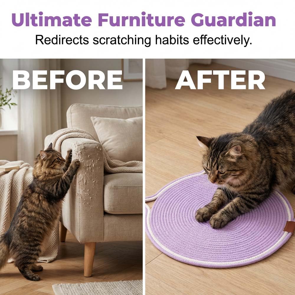 Pad à égratignures pour chats d'intérieur Kitten Round Cat Scratcher Pad