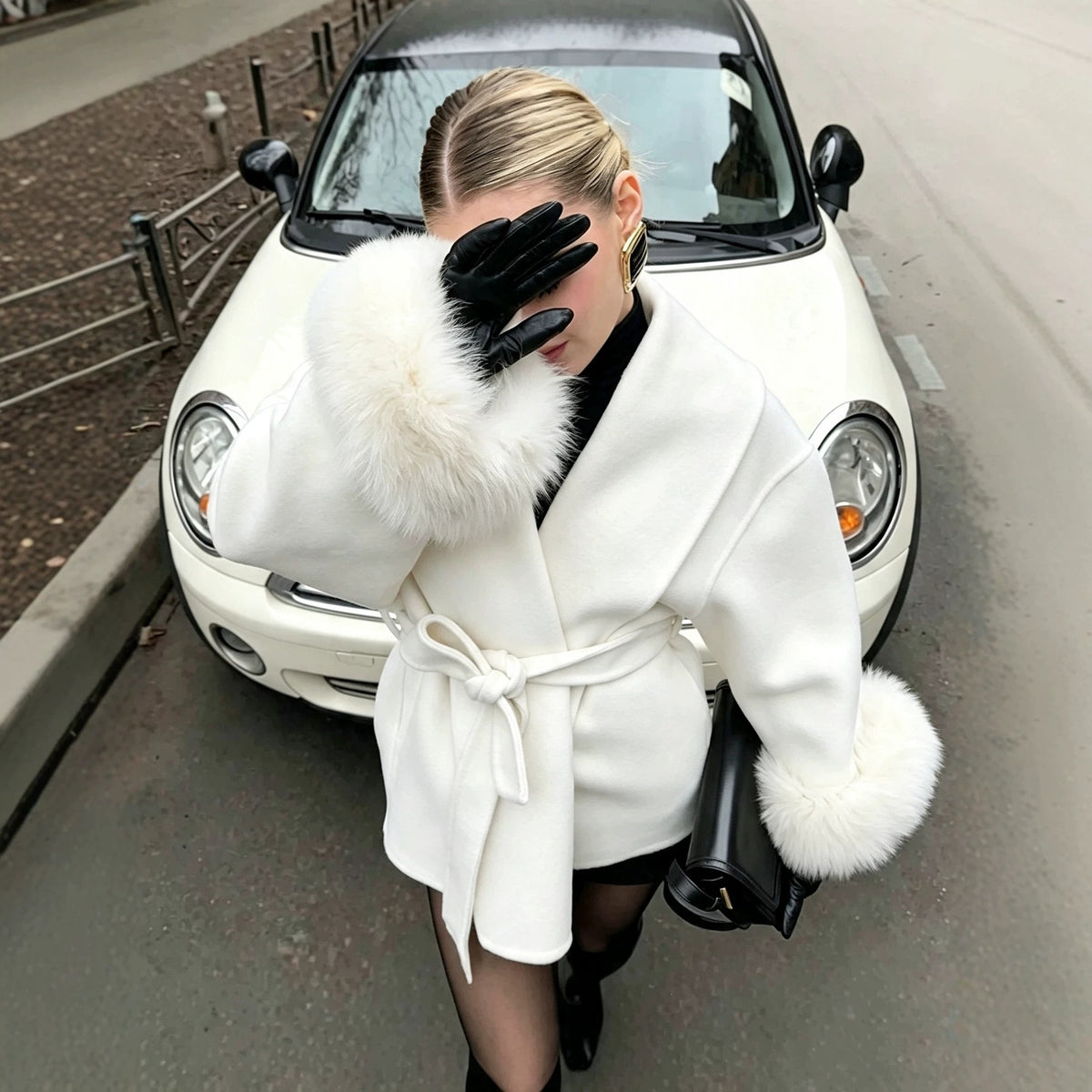 Automne Hiver Manteau de Woolen de style français