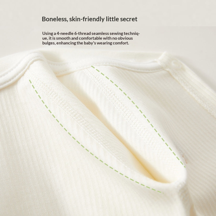 Pure coton sans os Romper Base-couche Vêtements pour bébés Pyjamas unis de couleur unie