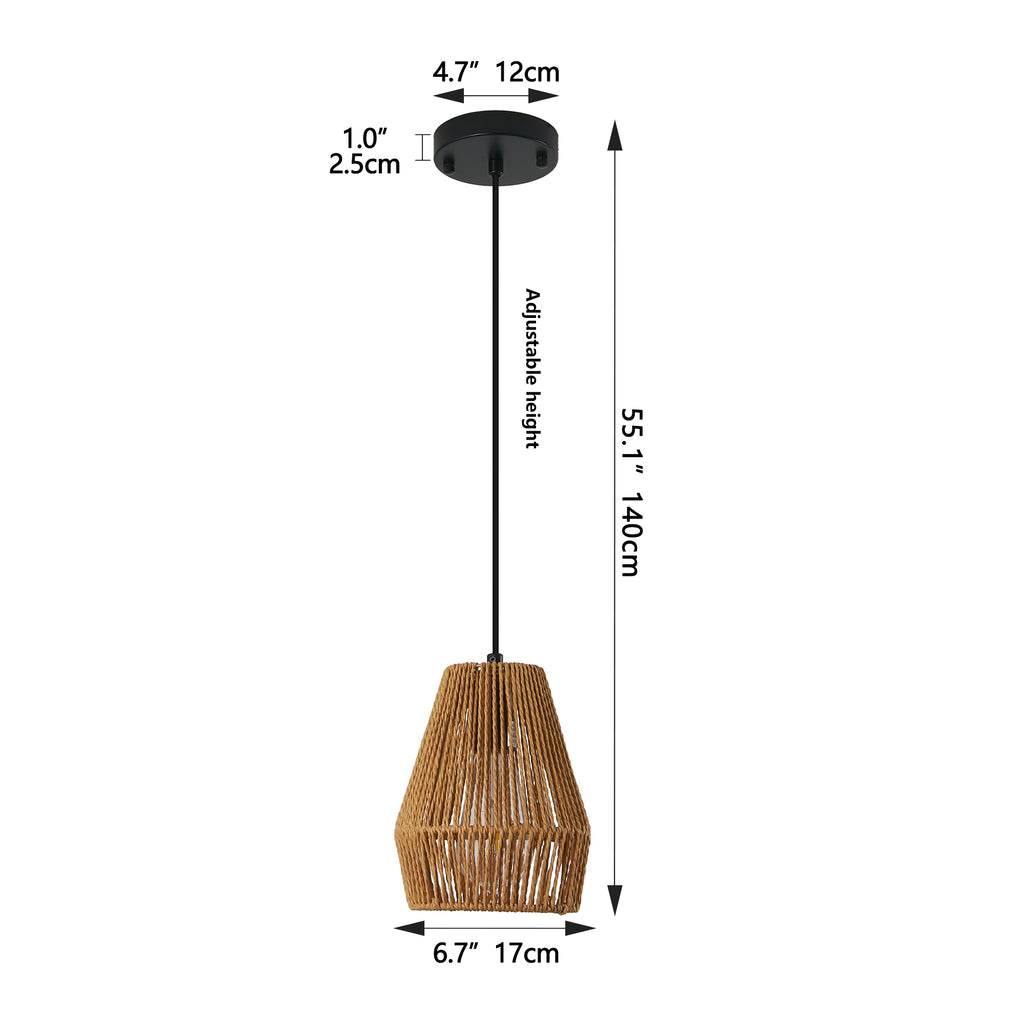 Ensemble de 7pouces de 3 Pendentif de corde de chanvre rustique