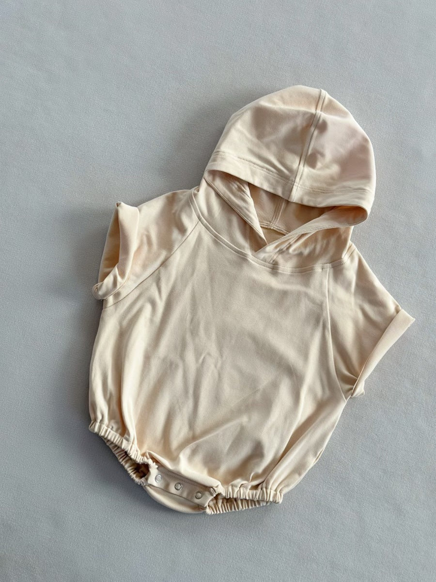 Romper de coton à capuche couleur Candy