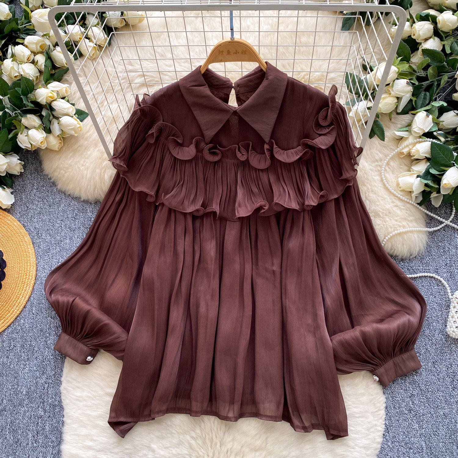 Blouse respirante respirante en couleur solide pour femmes