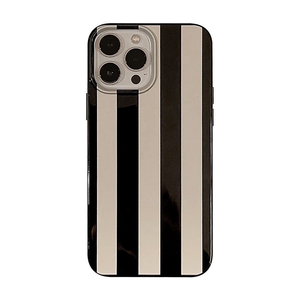 Boîtier de téléphone à rayures simple Silicone