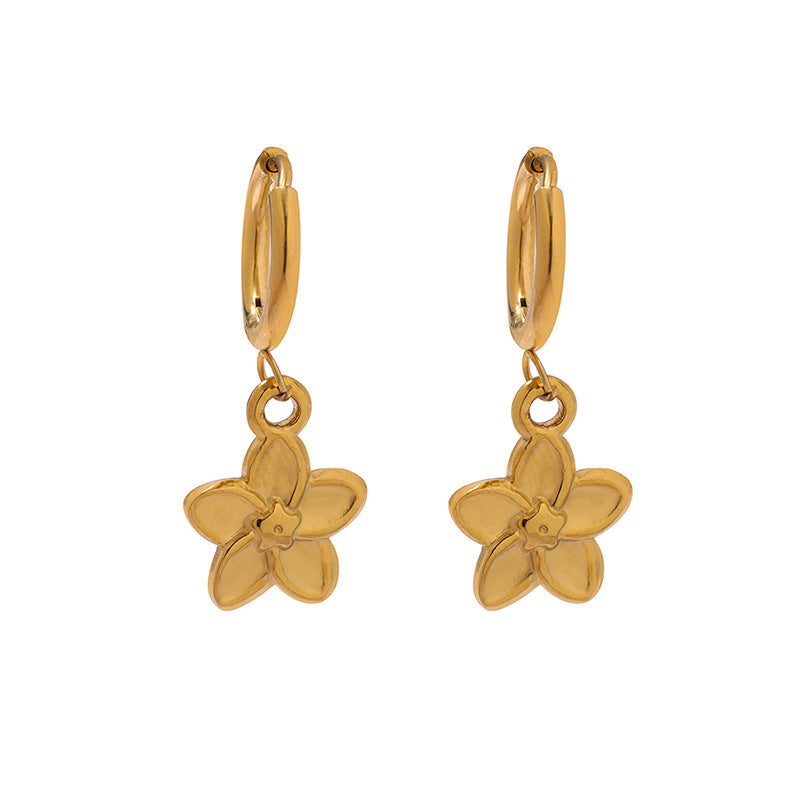 Boucles d'oreilles en acier inoxydable de luxe européen et américain pour femmes