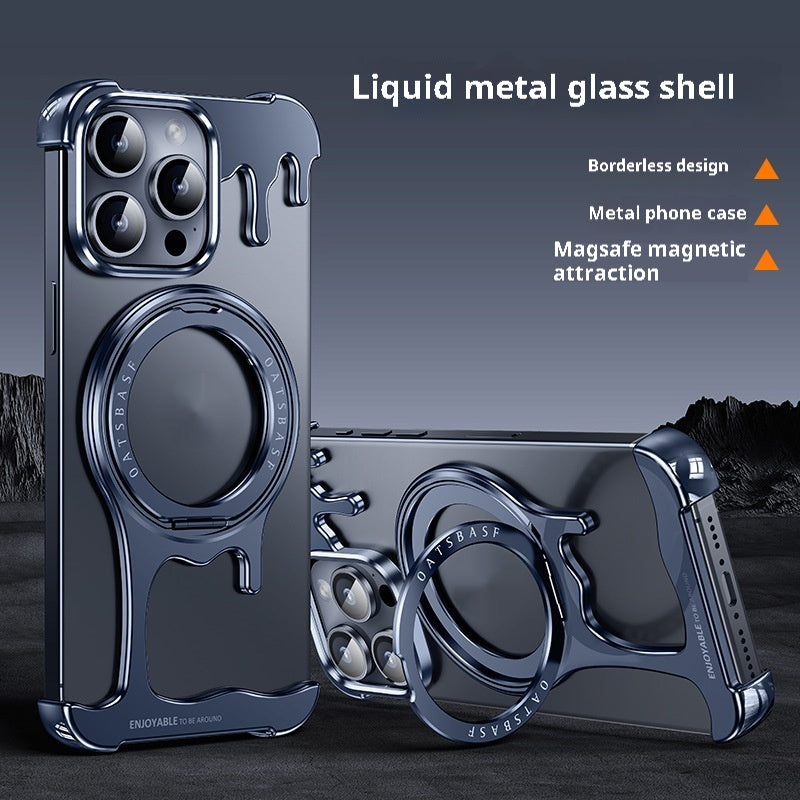 Nu sans cadre liquide Feel Phone Case Support magnétique