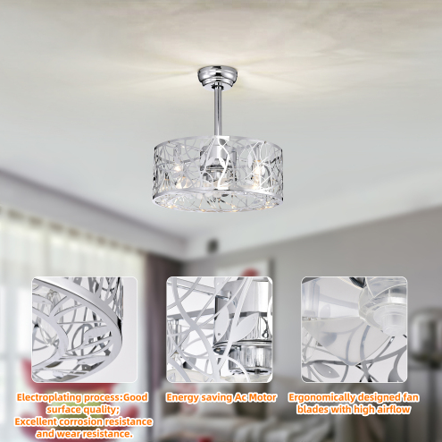18'' Décor vers l'avant vers l'envers 5 lampes de plafond de lames