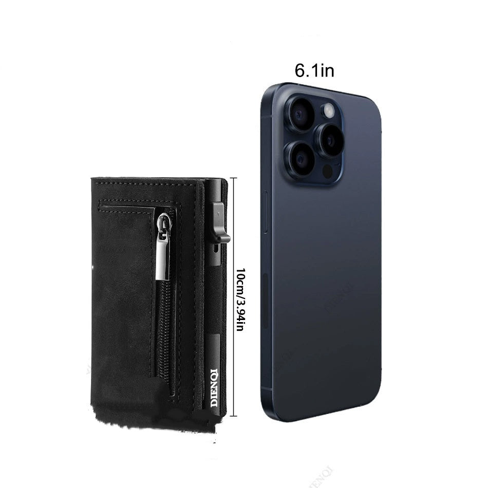 Ancien modèle de fibre de carbone Porte-carte multifonction en cuir pour hommes
