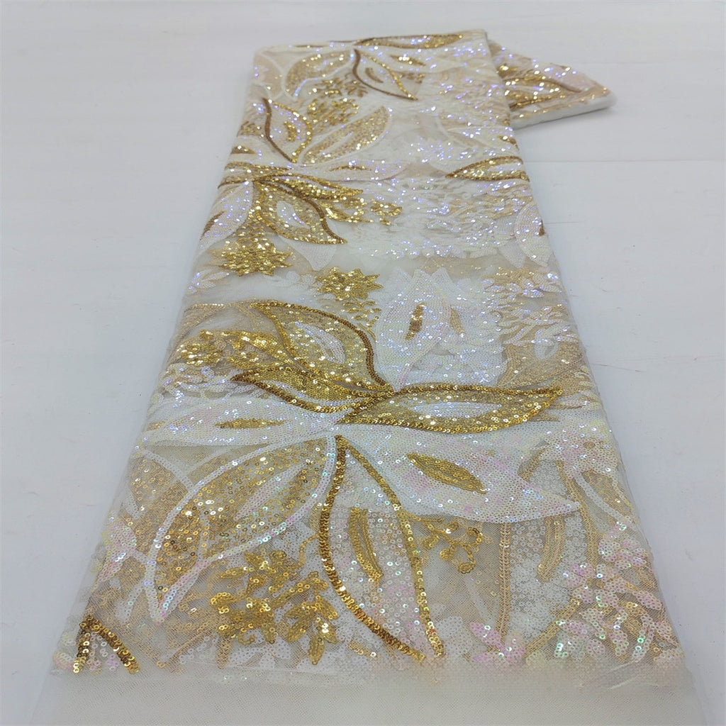 La scène de mariage et les robes de mariée Feature Rainbow-vert Tissu brodé