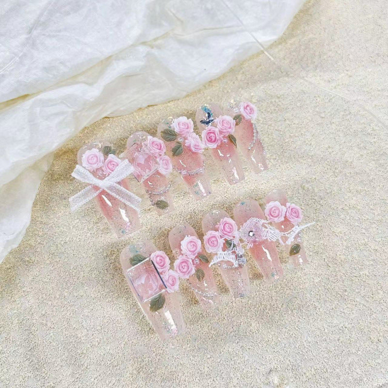 Art des ongles Printemps Petites fleurs Vibe d'été Faux ongles