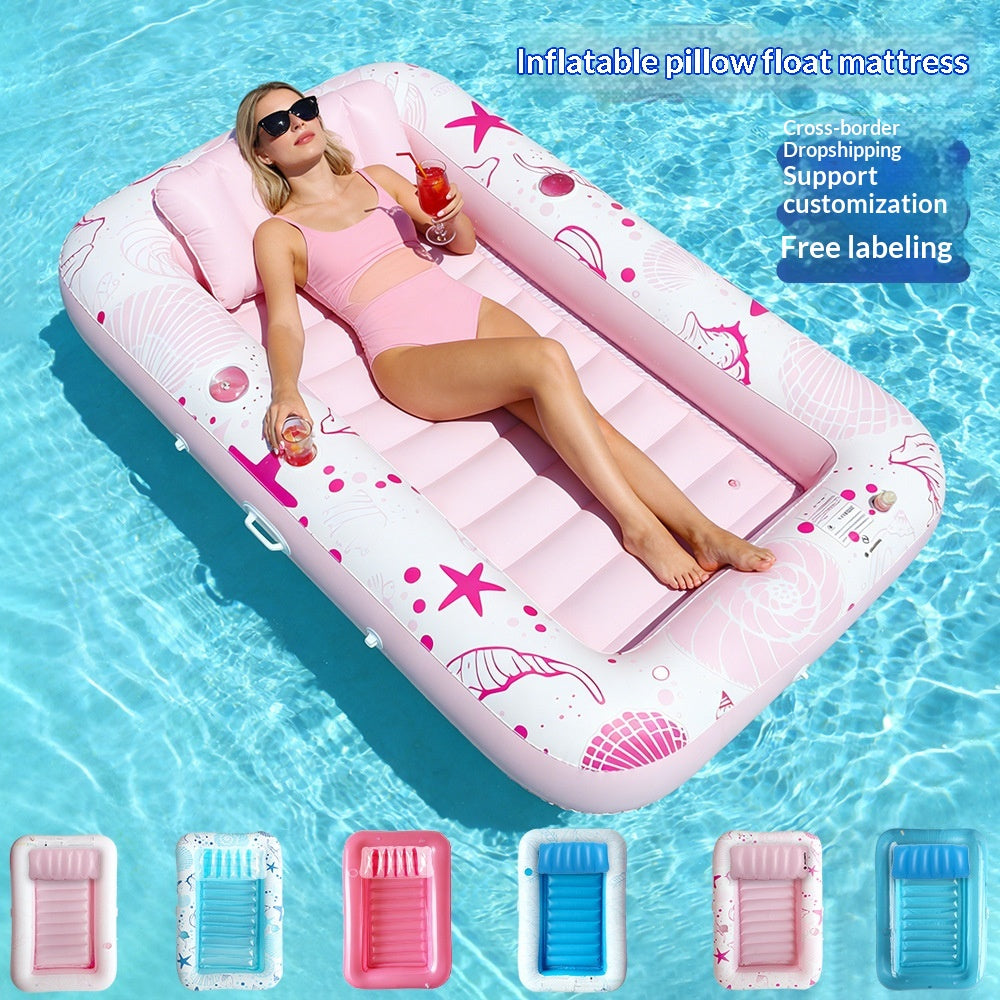 Raft flottant double gonflable avec oreiller