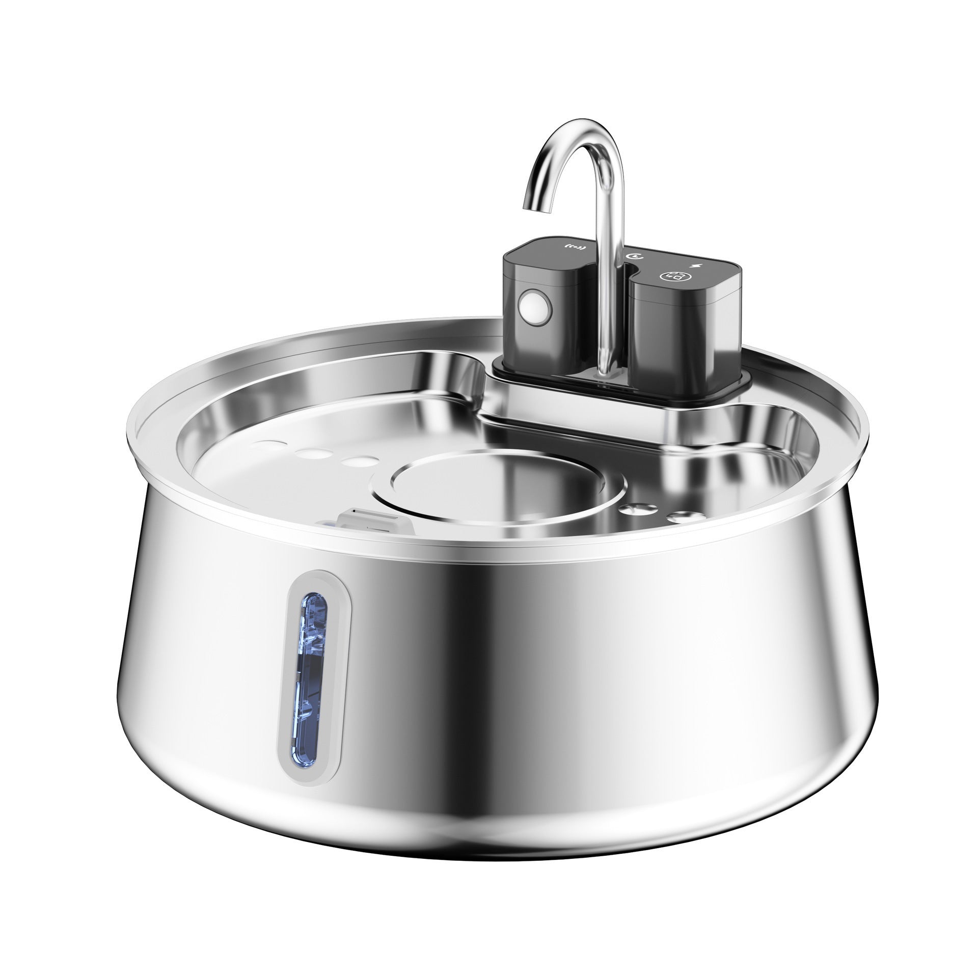 Kit de fontaine d'eau pour animaux sans fil en acier inoxydable
