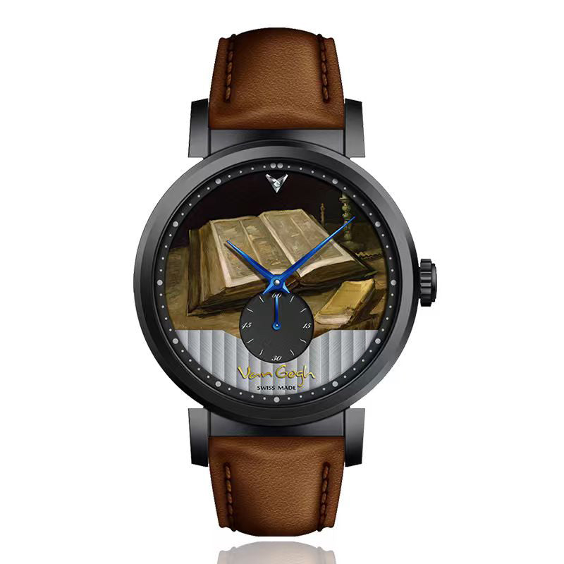 Van Gogh Montre de poignet en quartz pour homme Imprimé 3D