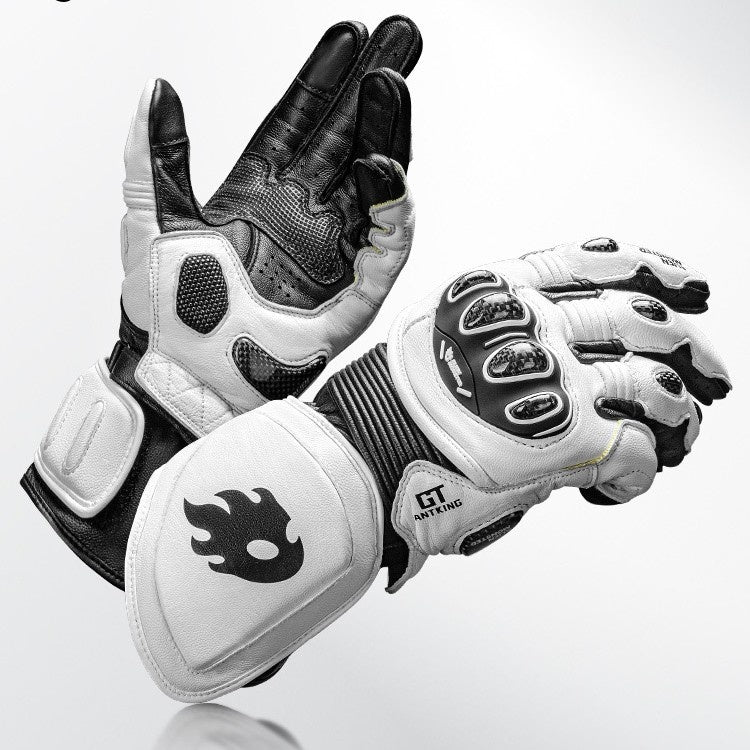 Gants en fibre de carbone longue piste de moto