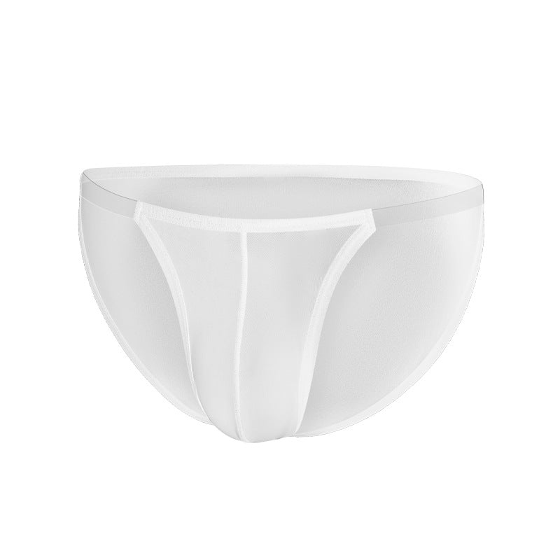 Homme transparent mince soie de glace simple couche U Convex faible taille respirant sport Sexy Bri