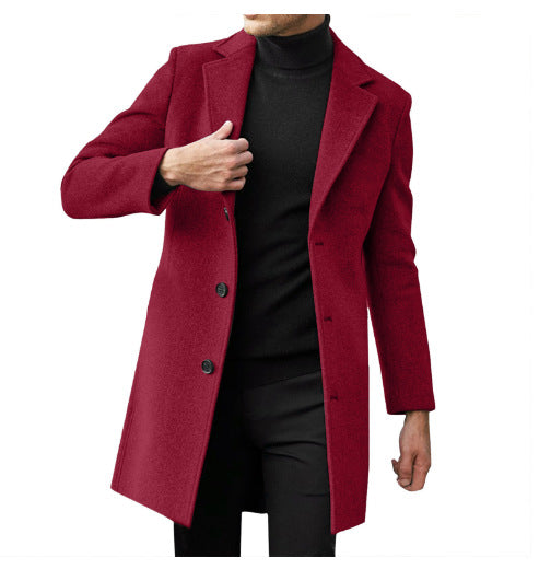 Vêtements de dessus en laine à manches longues pour hommes