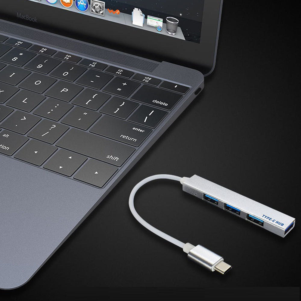Carnet Type-C HUB 4 ports USB Déconcentrateur alliage d'aluminium USB HUB Typec