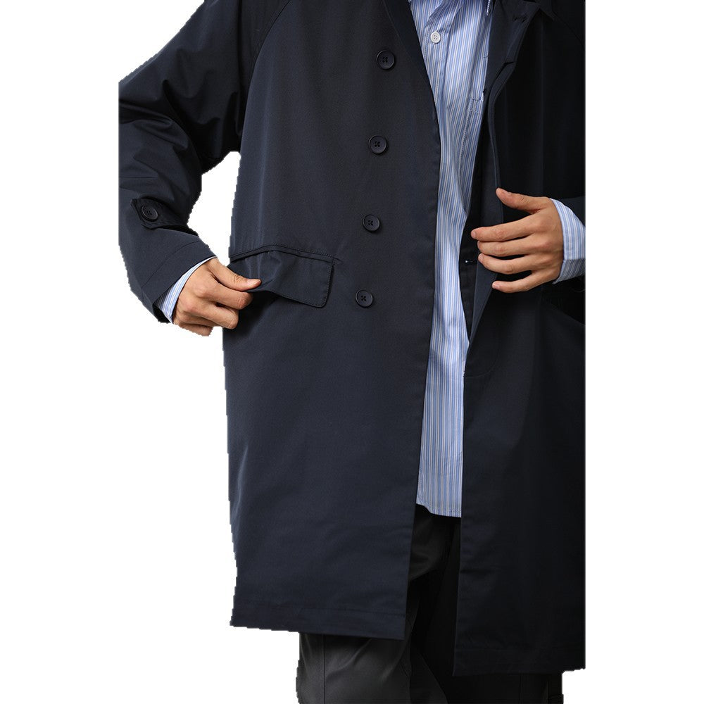 Style japonais Solide-couleur Hommes Loose-fitting Casual Basic Springautumn Trench Coat