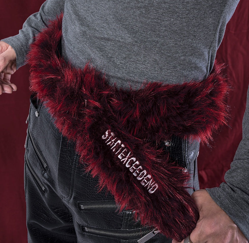 Ceinture de fourrure brodée à lettre créative et polyvalente