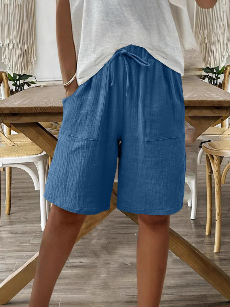 Short en coton lin