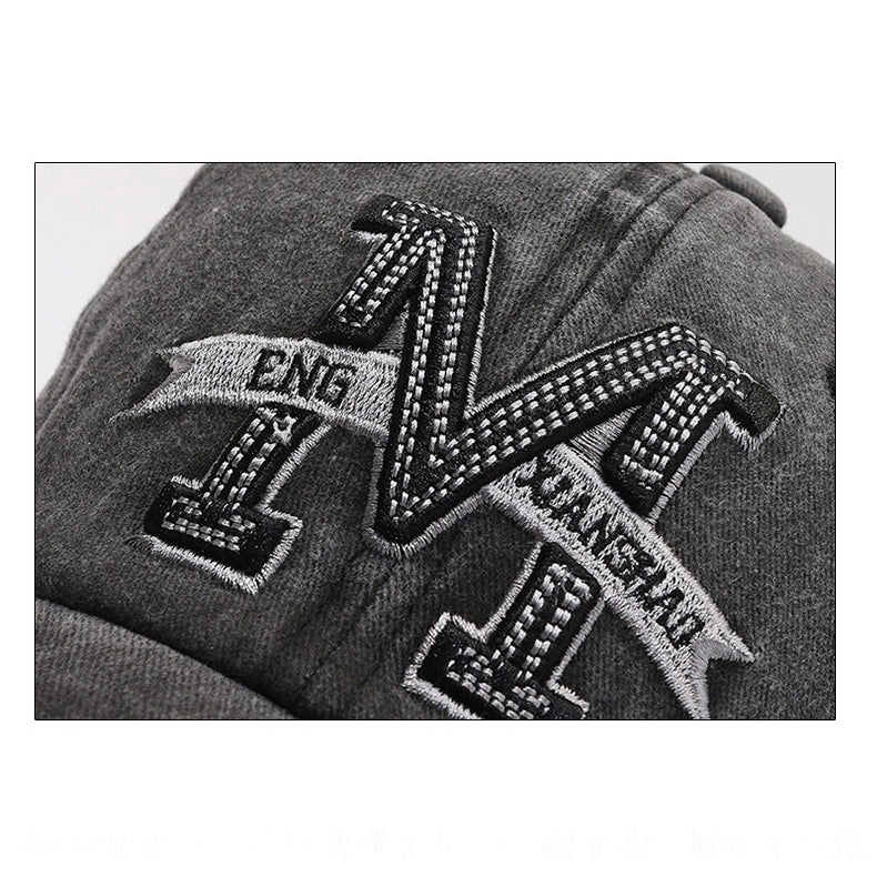 The fashionable men's retro-style three-dimensional embroidered M-letter base