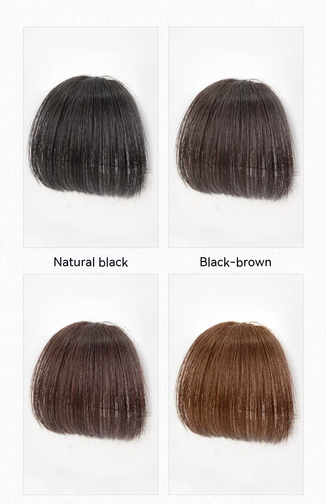 Naturel Avant-tête artificiel cheveux droit Bangs perruques ensemble sans coutures ensemble perruque invisible