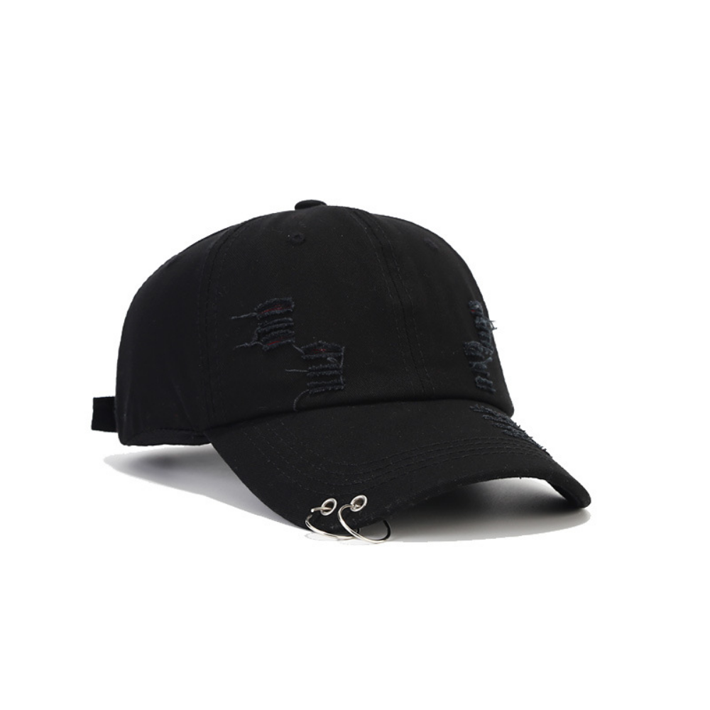 Casquettes de baseball décoratives pour hommes et femmes dentées métal ronde